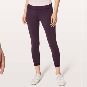 Lululemon High Times Pant Leggings Black Cherry 7/8 Pant Size 6 Maroon